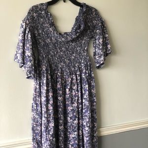 Arizona smocked off shoulder floral summer dress